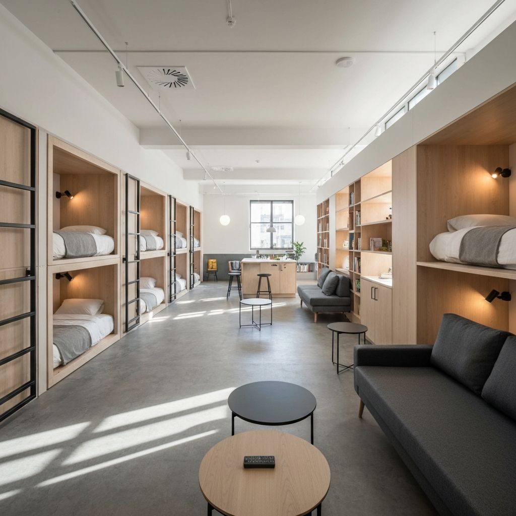 Modern Vombati hostel interior